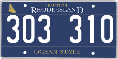 RI license plate 303310