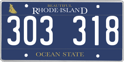 RI license plate 303318