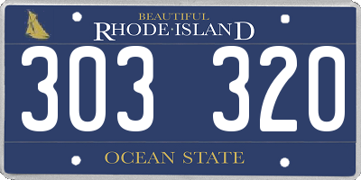 RI license plate 303320