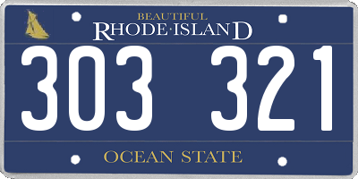 RI license plate 303321