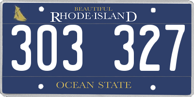 RI license plate 303327