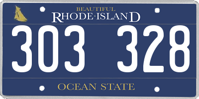 RI license plate 303328