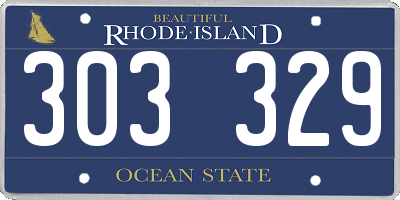 RI license plate 303329