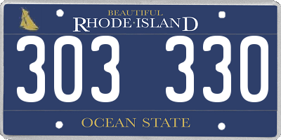 RI license plate 303330
