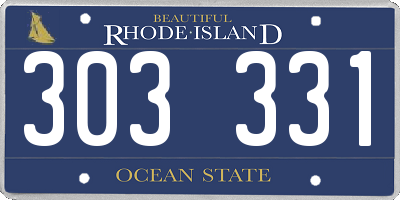 RI license plate 303331