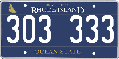 RI license plate 303333