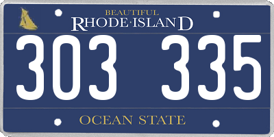 RI license plate 303335
