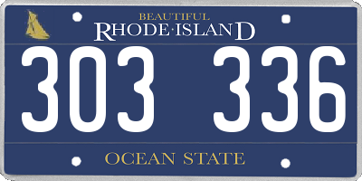 RI license plate 303336