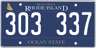 RI license plate 303337