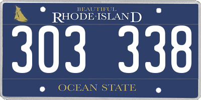 RI license plate 303338