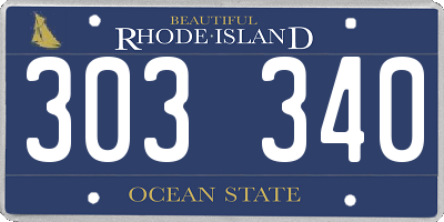 RI license plate 303340