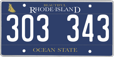 RI license plate 303343
