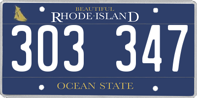 RI license plate 303347