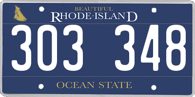 RI license plate 303348