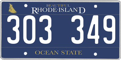 RI license plate 303349