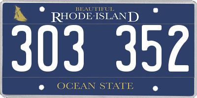 RI license plate 303352