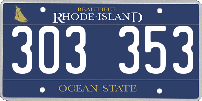 RI license plate 303353