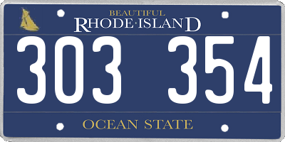 RI license plate 303354