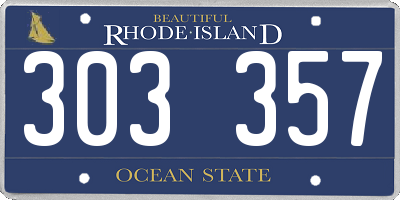 RI license plate 303357