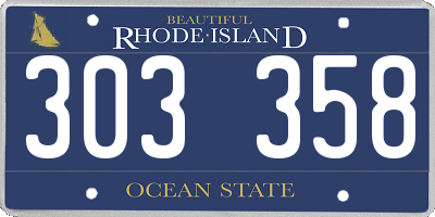 RI license plate 303358