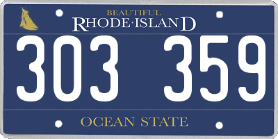 RI license plate 303359