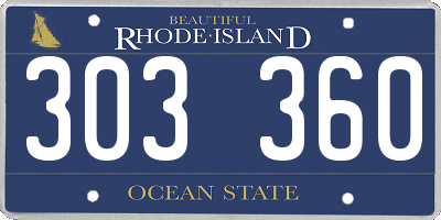 RI license plate 303360