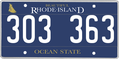 RI license plate 303363