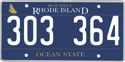 RI license plate 303364