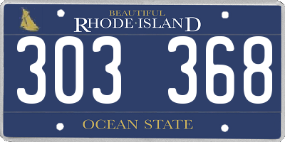 RI license plate 303368