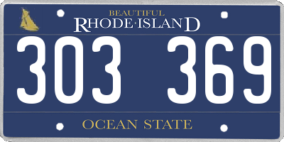 RI license plate 303369