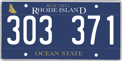 RI license plate 303371