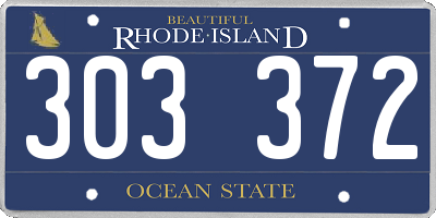 RI license plate 303372