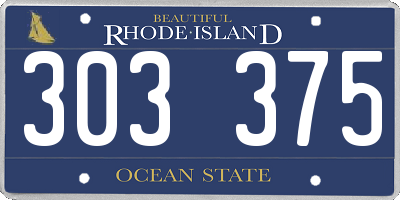 RI license plate 303375