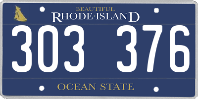 RI license plate 303376
