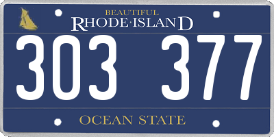 RI license plate 303377