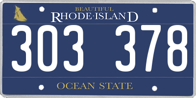 RI license plate 303378