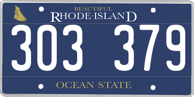 RI license plate 303379