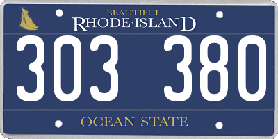 RI license plate 303380