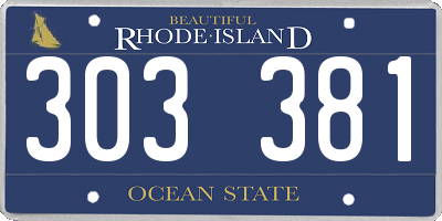 RI license plate 303381