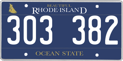 RI license plate 303382