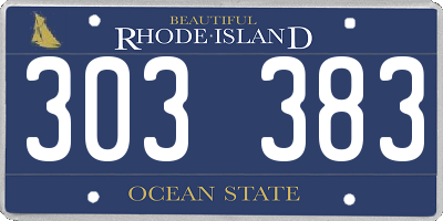 RI license plate 303383