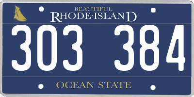 RI license plate 303384