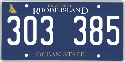 RI license plate 303385