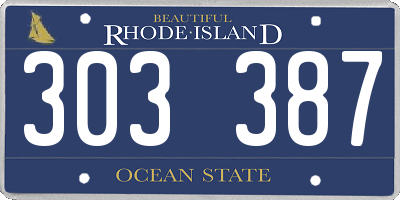 RI license plate 303387