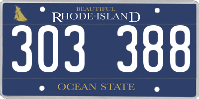 RI license plate 303388