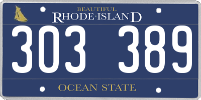 RI license plate 303389
