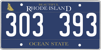 RI license plate 303393