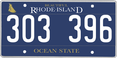 RI license plate 303396