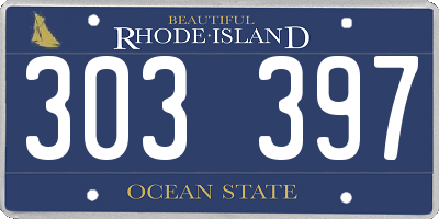 RI license plate 303397