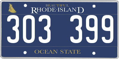 RI license plate 303399